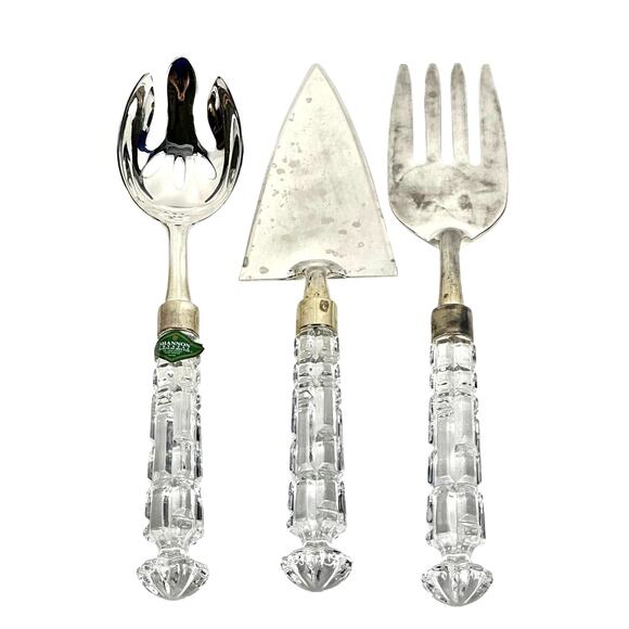 Shannon Crystal Designs of Ireland 5-PC Crystal and Silver Elegant Serving Set - Picture 3 of 11